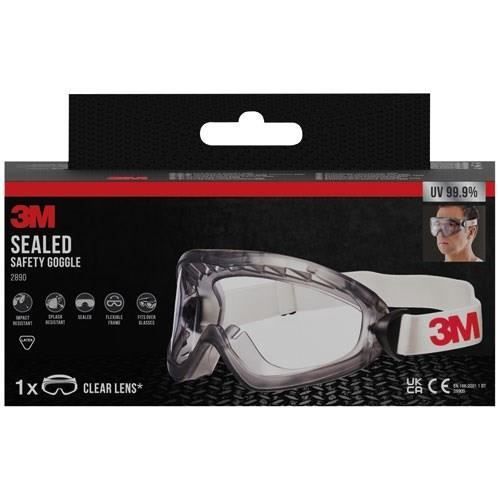 3M - Lunette-masque de sécurité - Sealed - Clair - Avec bandeau - UV 99 9 %