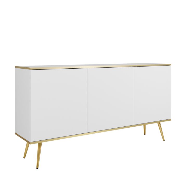 Buffet Komodee BANFF KOM1 Jambes métalliques dorées Blanc Blanc 39 x 160 x 85 cm Buffet Komodee BANFF KOM1 Jambes métalliques dorées Blanc Blanc 39 x 160 x 85 cm