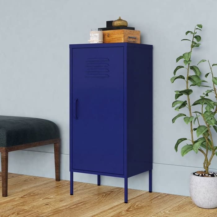 Armoire de rangement en acier - VIDAXL - Bleu marine - 425x35x1015 cm - 2 étagères réglables - Capacité totale 60 kg