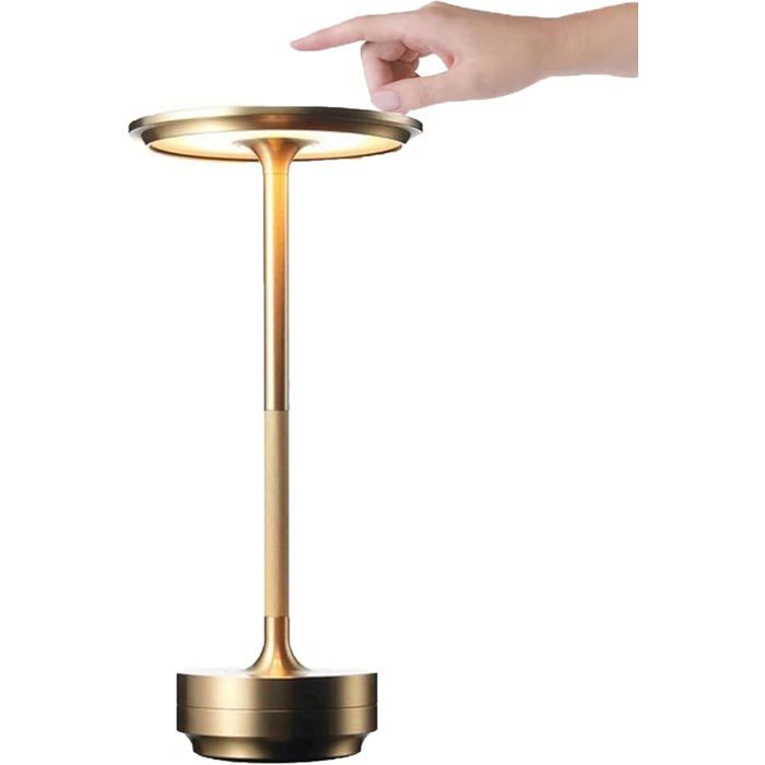 Lampe de table métallique sans fil en forme de I rechargeable étanche contrôle tactile lumières décoratives LED pour restaurant