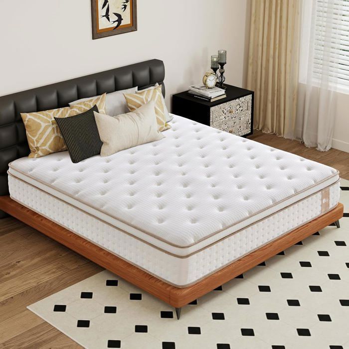 slily Matelas 140x190 28cm Épaisseur Matelas Hybride de Luxe à Mémoire de Forme et Ressorts Ensachés Indépendants