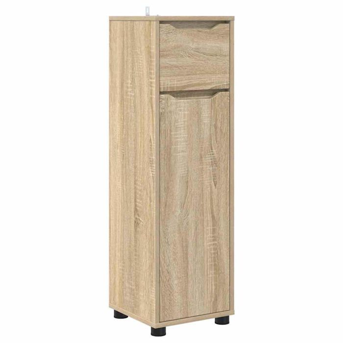 Meuble de salle de bain moderne - vidaXL - Chêne sonoma - Bois dingénierie - 305x30x101 cm - Réglable en hauteur