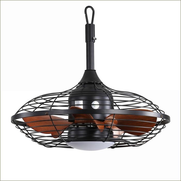 Ventilateur de Plafond 20 Pouces - Moteur DC Silencieux Réversible - LED 3 Températures - Noir - Int/Ext - Beverlyachorn