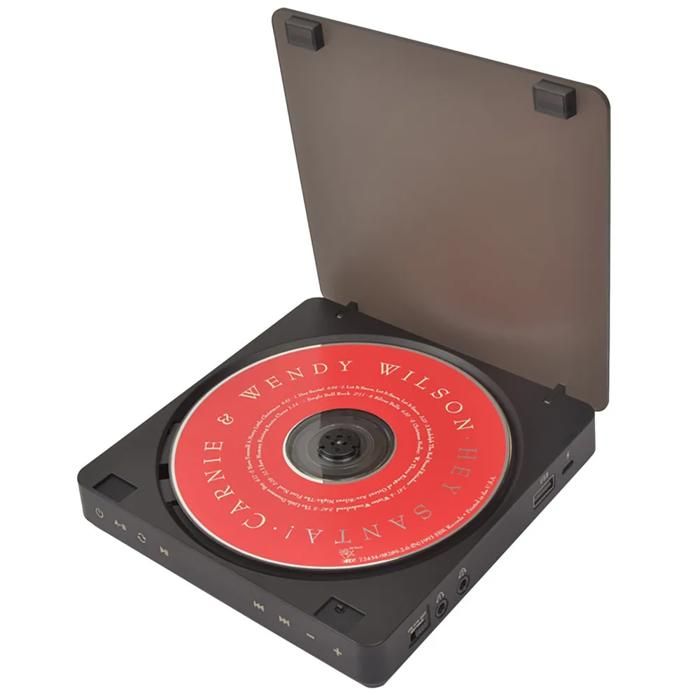 Lecteur CD portable tactile double prise casque affichage numérique anti-poussière 1800mAh noir