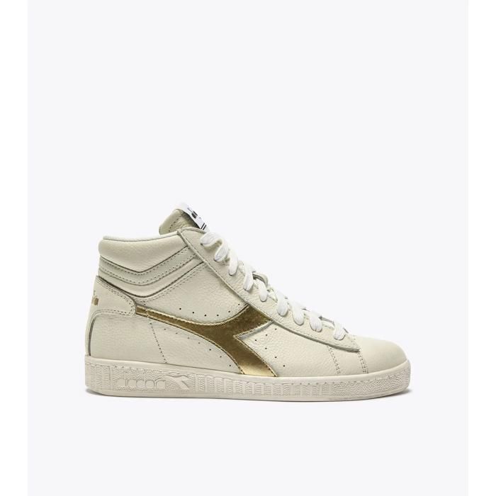 Baskets femme Diadora Game L Waxed Metal High - white/gold