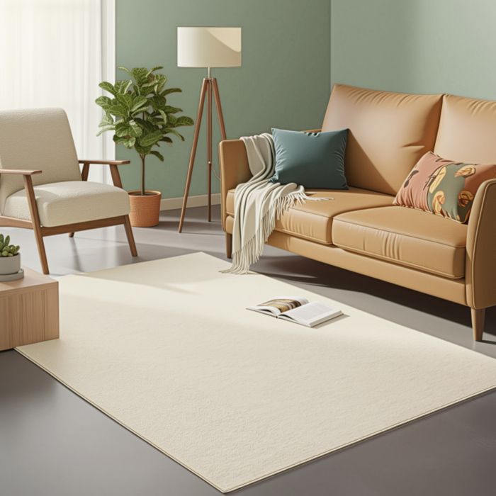Tapis 160 x 230 cm Antidérapant Lavable en Machine Moderne Beige