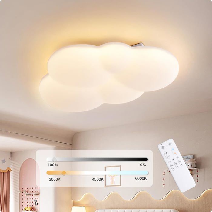 Plafonnier LED nuage enfant-KAL-Plafonnier LED Nuage 30cm 3000K-6000K pour Chambre dEnfant Luminaire LED Moderne