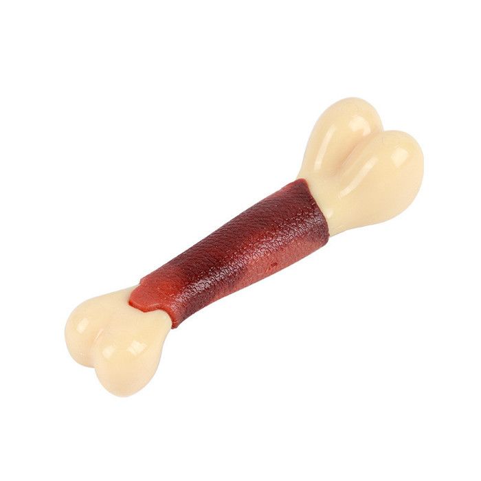 Jouet à mâcher pour chiens - Phoesky - Forme dos - Saveur neutre de bœuf - Résistant aux morsures - Marron - S: 12 cm