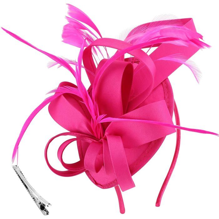 Chapeau Bandeau Fascinators Rubans Plumes sur un Clip Cocktail Tea Party Chapeaux pour Filles et Femmes
