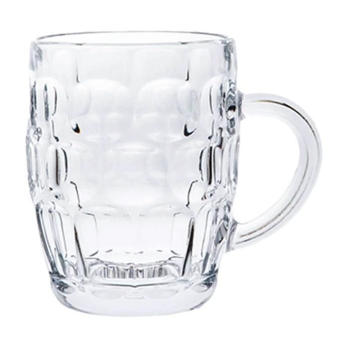 Chope à bière en verre 250 ml avec poignée motif