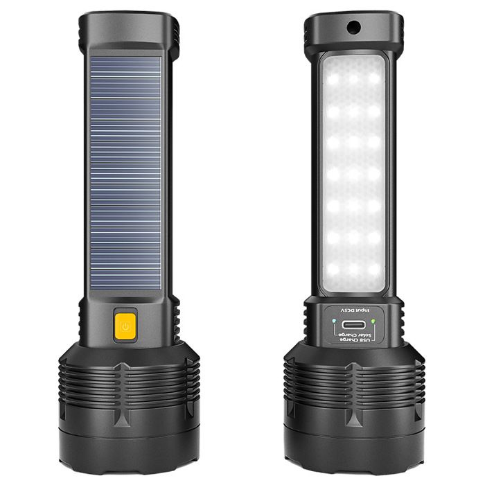 2 Pack LED Rechargeable Flashlight Solar Flashlights for Home CampingHiking Emergencies Adventures