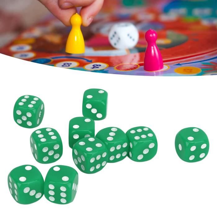 Kit de dés 30pcs jeu de dés 6 faces coin rond blanc nombre points en