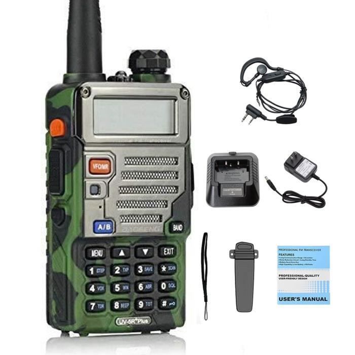 Baofeng UV5R Plus TalkieWalkie Rechargeable 1800mAh FM Radio VHF/UHF