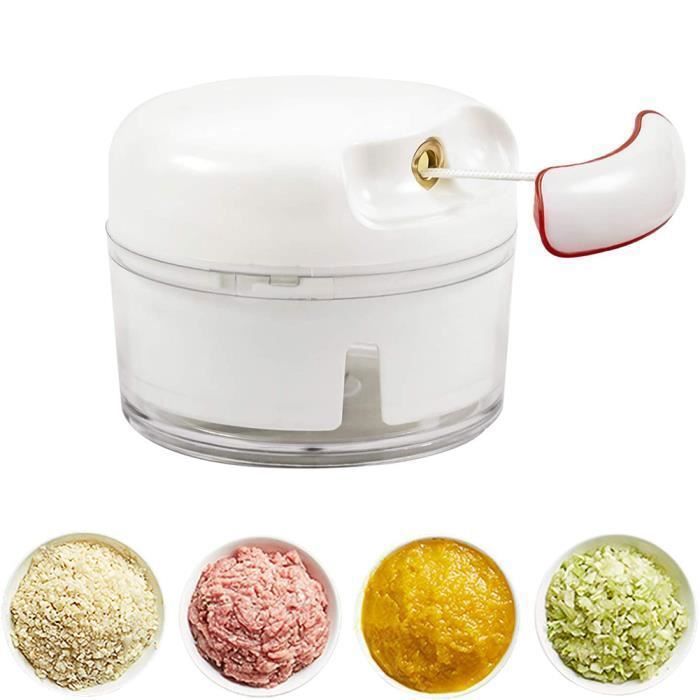 Hachoir Manuel à Légumes - Capacité 1200ml, 6 Lames Inox - Pour Oignons, Ail, Carottes, Viande, Fruits - Vert
