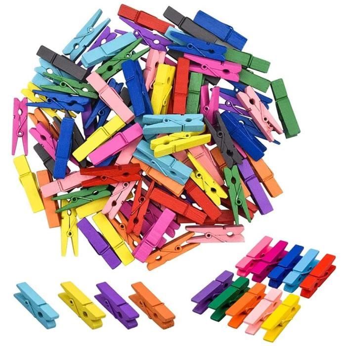 Mini Pinces à Linge En Bois Pour Bricolage Créatif - Lot De 10 à 400 Pièces, Gris Foncé, 25 Mm