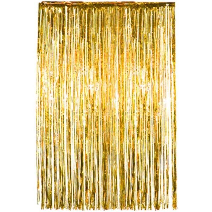 Frange Métallique 2 Pièces Rideau Aluminium Brillant Déco Anniversaire