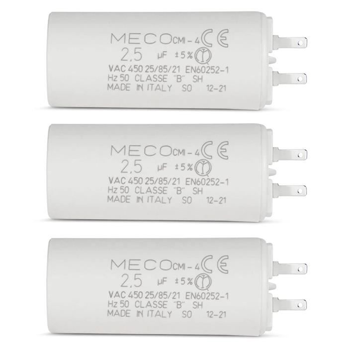 Set van 2 Condensatoren 3,5 µF Speciale rolluiken SOMFY 10 Nm met kleine klemmen 2,8mm - GARANTIE 1 jaar
