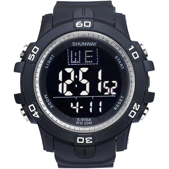 Montre Enfant Numérique Edillas - Étanche 30m, LED 7 Couleurs - Chrono, Alarme - Cadeau Garçon Fille 4-15 Ans