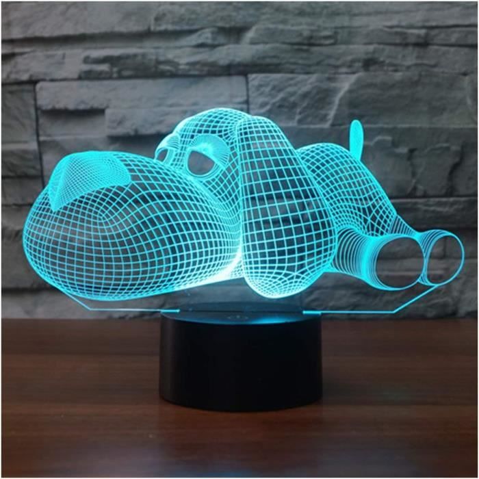 Veilleuse Enfant 3D Camion - 7 Couleurs LED, Commande Tactile, Alimentation USB/batteries, Décoration Chambre Garçon