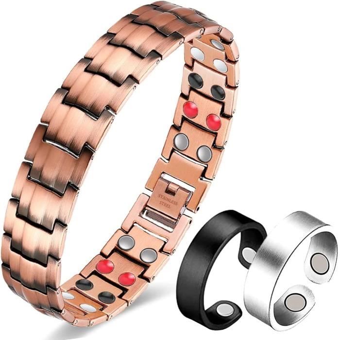 Bracelet Magnétique Pour Homme, Bracelet Magnétique en Acier Titane Bracelet  Magnétique à Double Rangée + 2x anneaux Magnétiques - B - Achat / Vente  maillon de bracelet Bracelet Magnétique Pour Homme, Bracelet