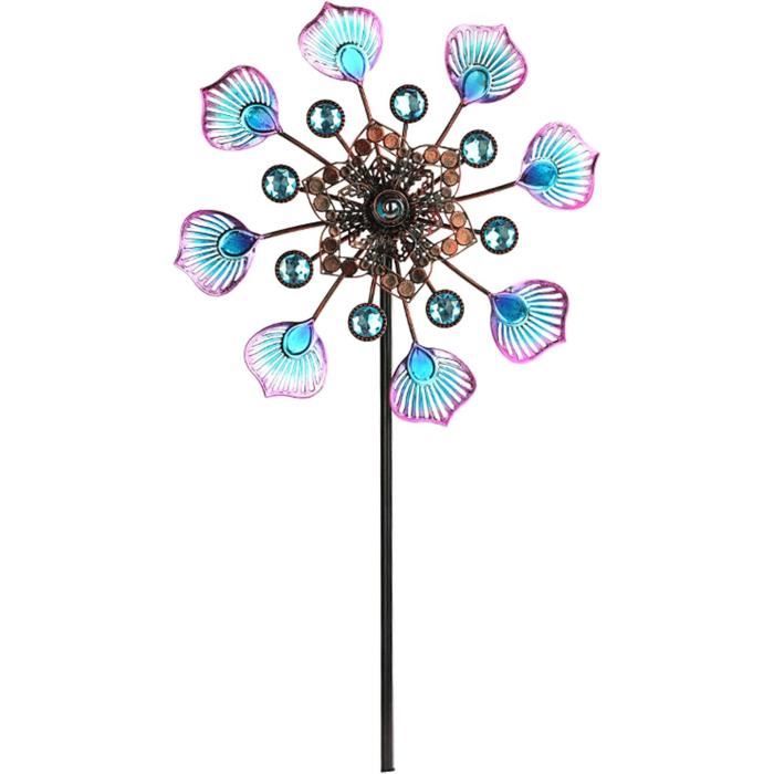 Niuxich Moulin à Vent De Jardin En Métal Bleu 68 X 22 X 9,5 Cm - Décoration Extérieure Élégante