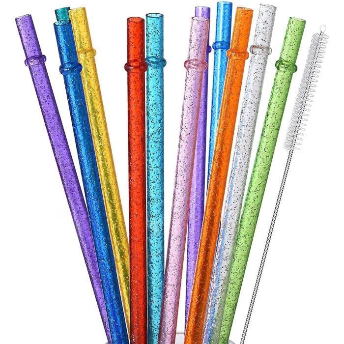 Pailles Réutilisables Avec Cuillère - Lot De 20, Pour Smoothies Et Cocktails !