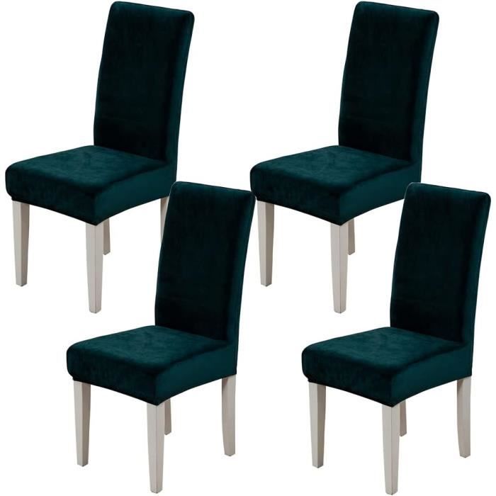 Housses Antidérapantes Jupe Housses De Chaise Velours - Lot De 2 Avec Jupe Extensible - Crème