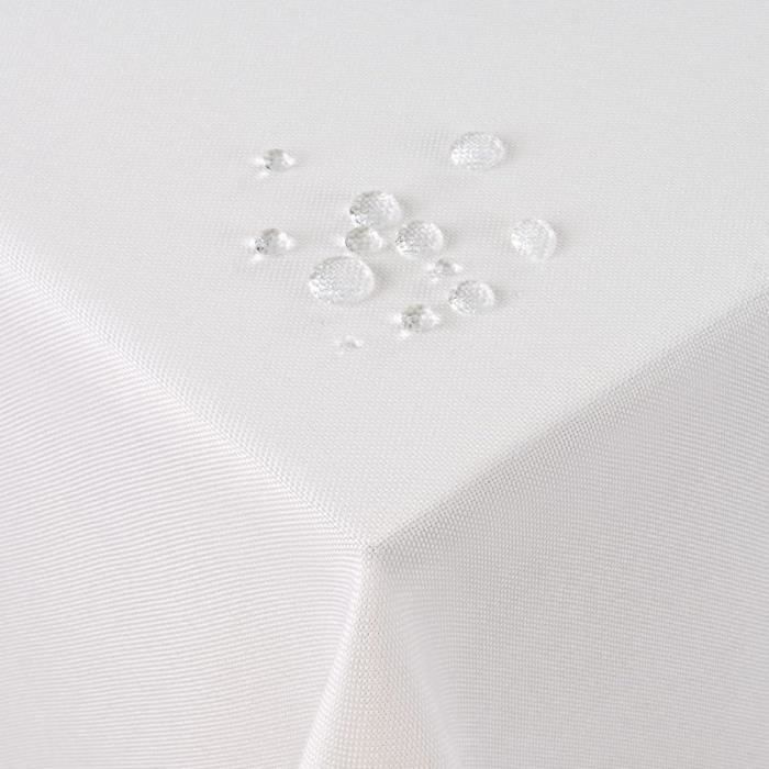 Nappe Ronde 140 Cm En Tissu Lavable - Effet Lotus, Revêtement Téflon Déperlant - Résistante Aux Taches Et à L'Eau - Couleur Argenté