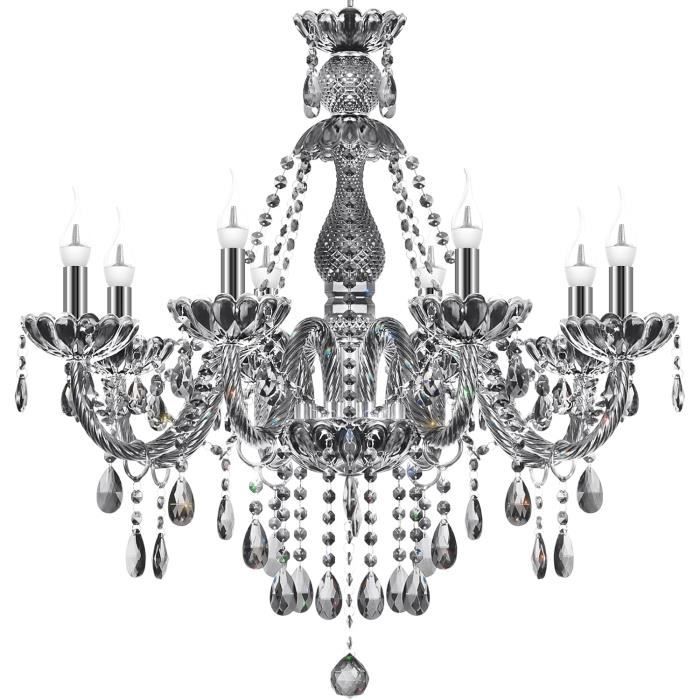 Lustre Plafonnier Baroque Argenté - Palazzo INT, Style Antique Fait Main, 40cm