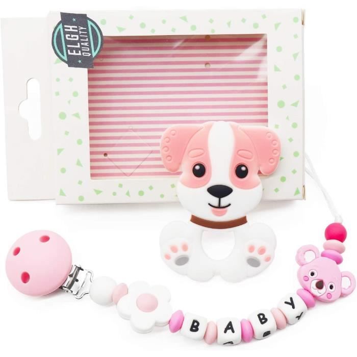 Elgh Quality Jaune Attache Tetine Anneau De Dentition Pour Bebe Fille Ou Garcon En Silicone Alimentaire Avec Pince Clip En Acier Inoxydable Cadeau De Naissance Ou Baby Shower Sucettes Et Anneaux De Dentition Bebe Et Puericulture Dwteam In