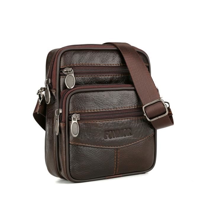 Sacs En Cuir Vintage Pour Hommes Sac Bandoulière Véritable Décontracté  Petits Sacs - Cdiscount Bagagerie - Maroquinerie