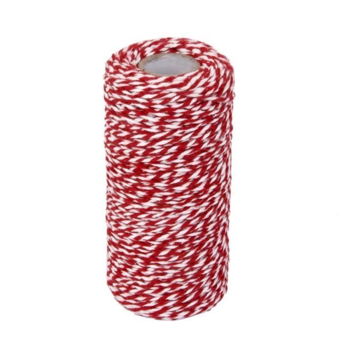 Bobine Ficelle Noir Et Blanc 100m G2PLUS 200M Ficelle Coton Noël Cordelette Bicolore Noir Et Blanc 2MM Ficelle Cadeau Decorative Cordes Pour L'emballage De Cadeaux De Noël Et Bricolage Artisanat Bobine Coton