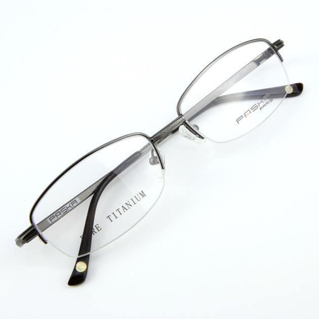 Monture lunettes de vue Titanium demi cercl e Gris Achat Vente