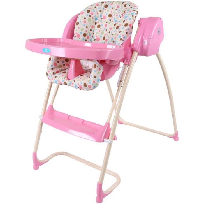 CHAISE HAUTE BEBE & BALANCELLE 2 EN 1 - ROSE - Cdiscount ...