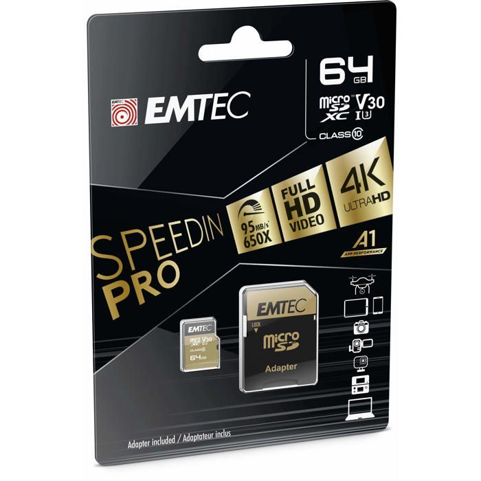 Emtec ECMSDM64GXC10SP mémoire flash MicroSDXC Classe 10 Neuf - vue 4