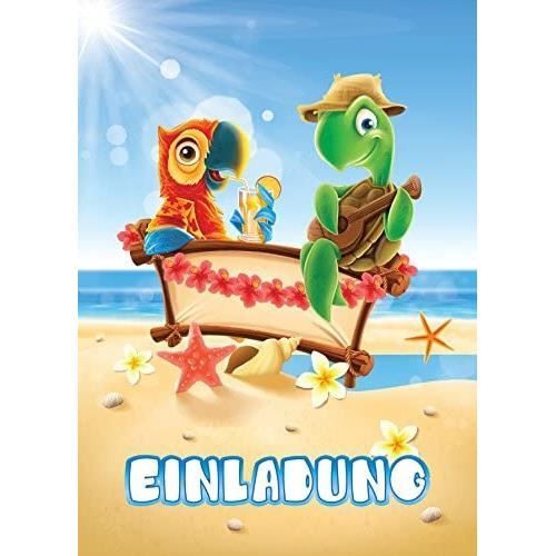 Bebeboutik - LOT DE 12 CARTES D'INVITATION POUR ANNIVERSAIRE D'ENFANT