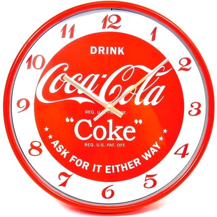 Coca-Cola Coke Horloge murale ronde Rouge Ø29.5 x 4.2 cm - 103673