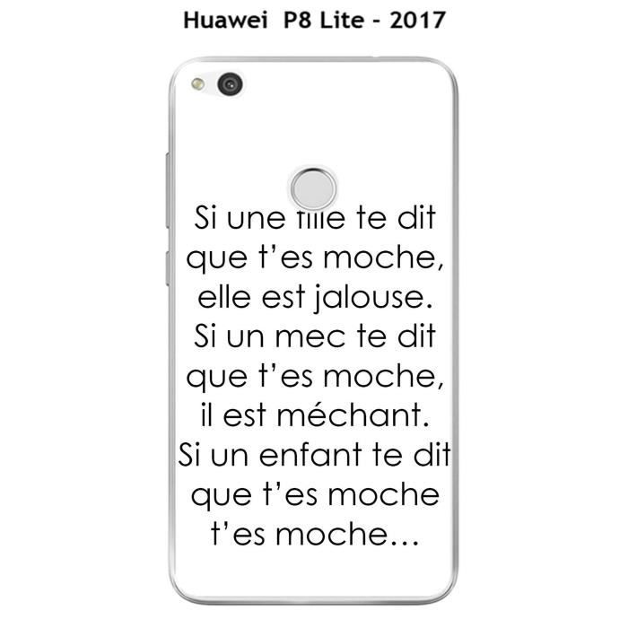 Coque Huawei P8 Lite 17 Design Citation Si Une Fille Te Dit Texte Noir Fond Blanc Cdiscount Telephonie