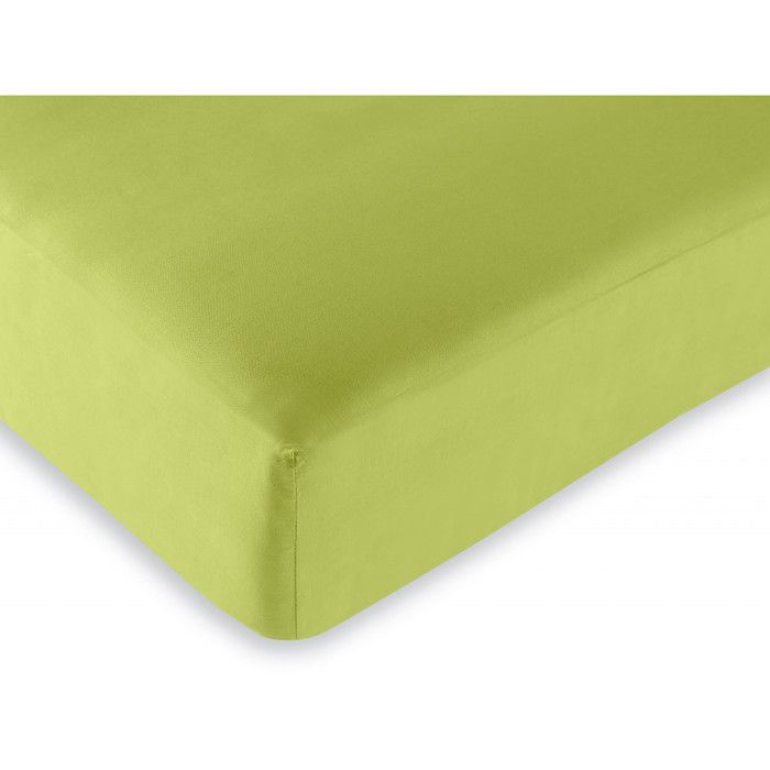 Drap housse 57 fils/cm² toutes dimensions - 160x200 - Anis