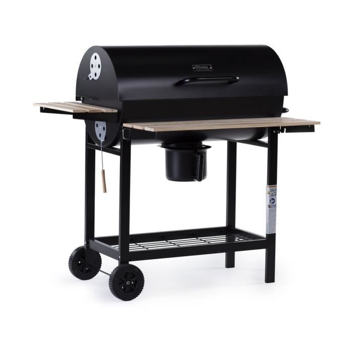 Barbecue charbon de bois "King" - 95 x 63 x 105 cm - Noir