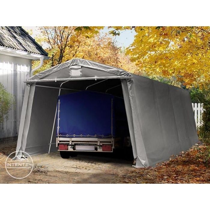 3,3x6,2 m, Tente garage, PVC 500, H. 1,95 m, gris