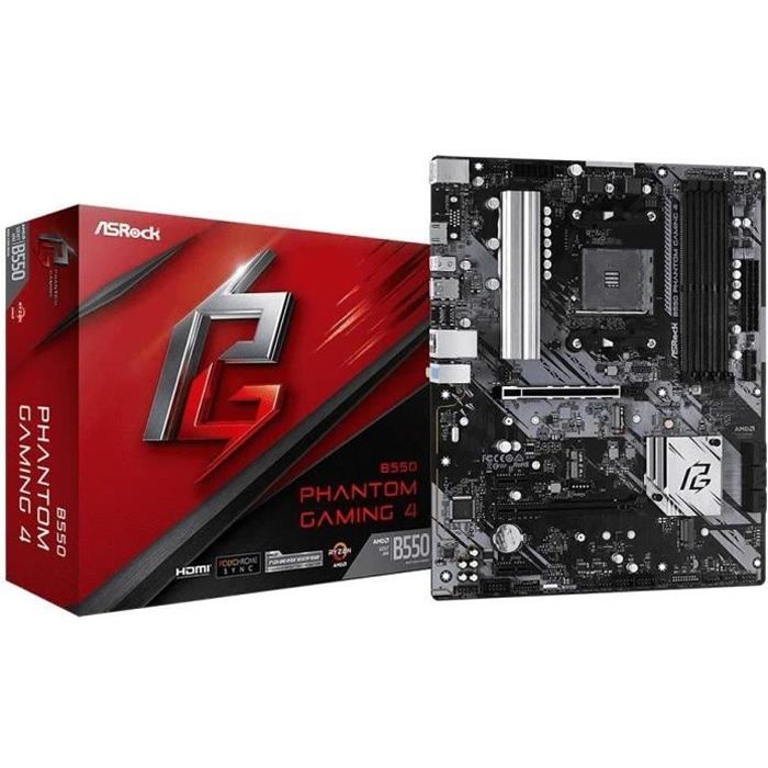 Carte mère – ASROCK – B550M Phantom Gaming 4 – Socket AM4 – Micro ATX – 64 Go RAM
