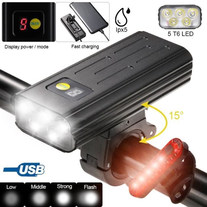 FAHEFANA LED Lere Velo, Lampe Velo Avant et Arriere USB Rechargeable