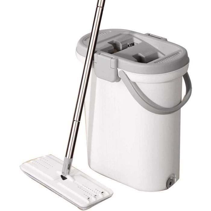 Serpillère Microfibre Avec Seau - Nettoyage Humide Et Sec - Pratique Et Sans Éclaboussures