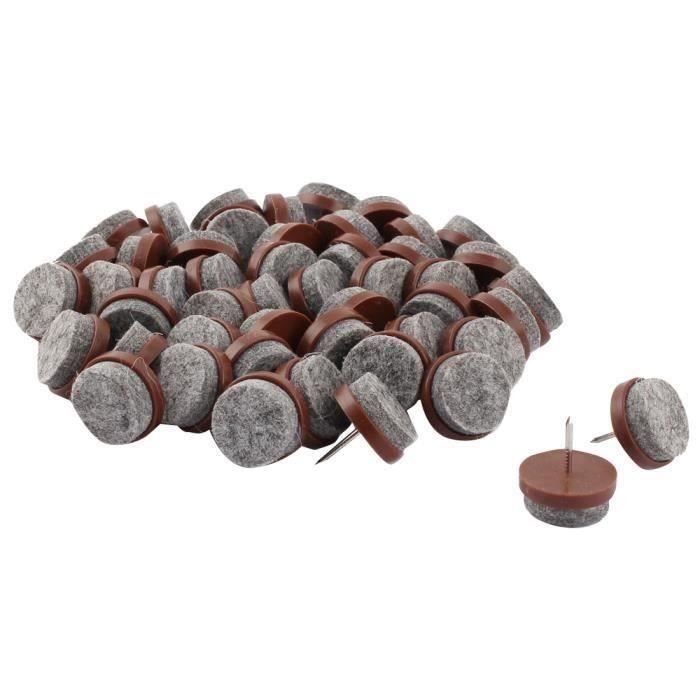 10 Patins De Meuble Métal Tête Ronde - Diamètre 14mm, Fixation 13mm, Uxcell