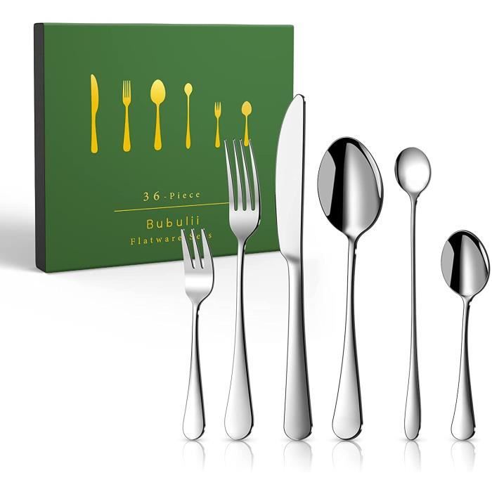 Xespis Couverts de Table 12 Personnes, Ménagère 72 Pièces en Acier Inoxydable, avec Couteau
