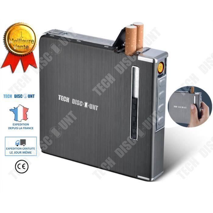 Distributeur de cigarettes automatique avec briquet etui a usb homme  personnalise multifonction originale en métal longue roulé