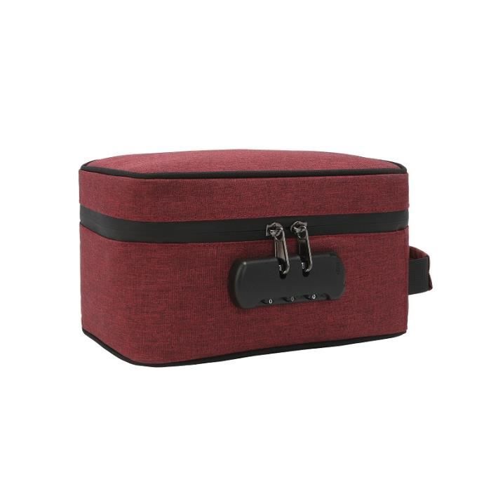 URBAN LEAF Sac Anti-odeurs Avec Serrure à Combinaison Et Doublure En Charbon Actif | Étui De Voyage Et De Rangement Pour Accessoires Dans Une Valise, Noir , Puriste