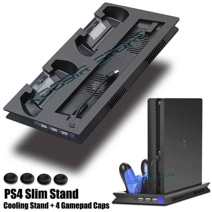 Jeux vidéo,Support Vertical pour Console Playstation 4 Pro Slim, 2  manettes, 2 ventilateurs de - Type PS4 Slim Stand - Cdiscount Informatique