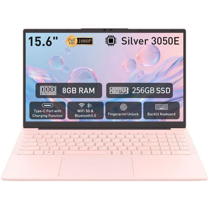 Ordinateur portable - AUUSDA - AMD 3050E - 156 FHD - 8 Go RAM - 256 Go SSD - Rose